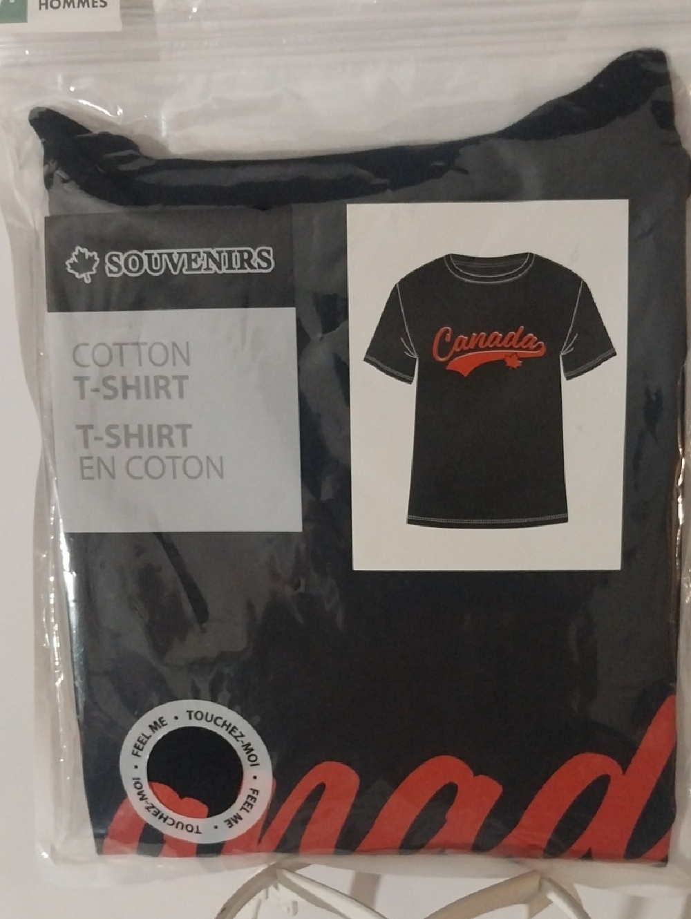 Canada Black Cotton T-Shirt with Red Script